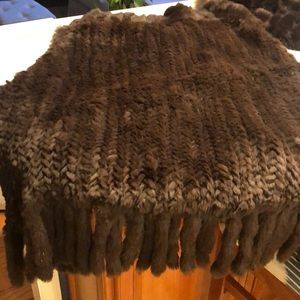 Real rabbit fur poncho